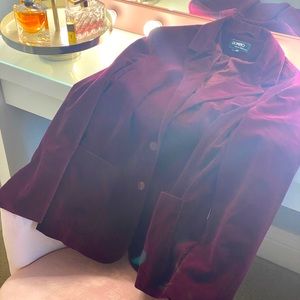 Burgundy Velvet Blazer
